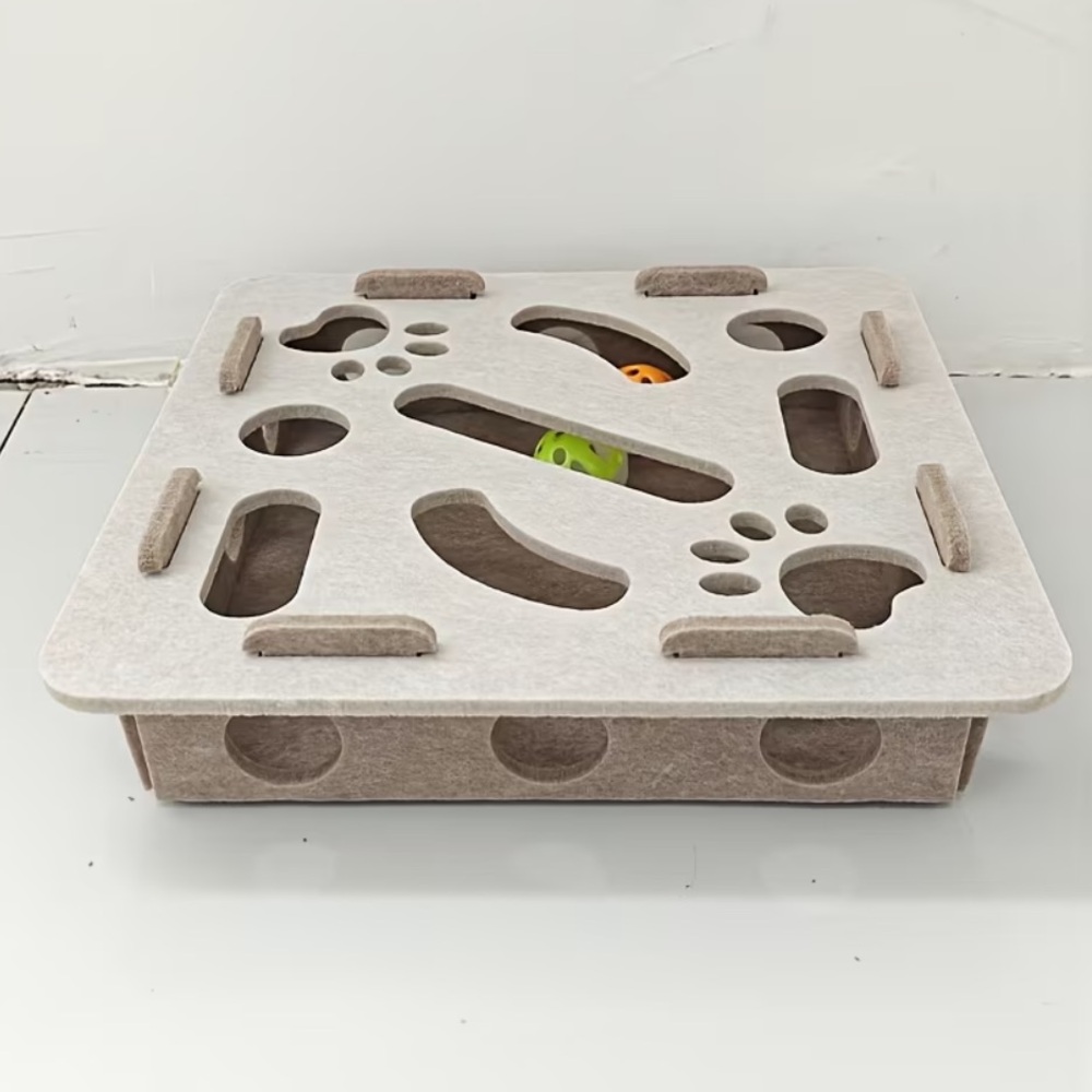 Felt Puzzle Toy for All Cats - Off White/Tan Color